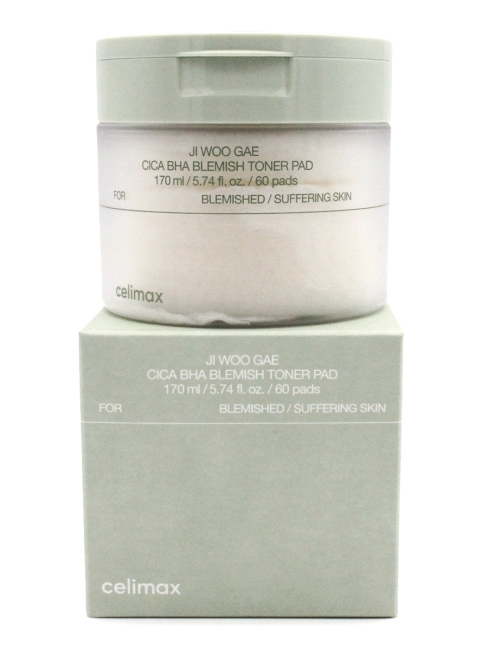 Celimax Пилинг-пэды от воспалений для проблемной кожи Ji Woo Gae Cica BHA Blemish Toner Pad, 60 шт