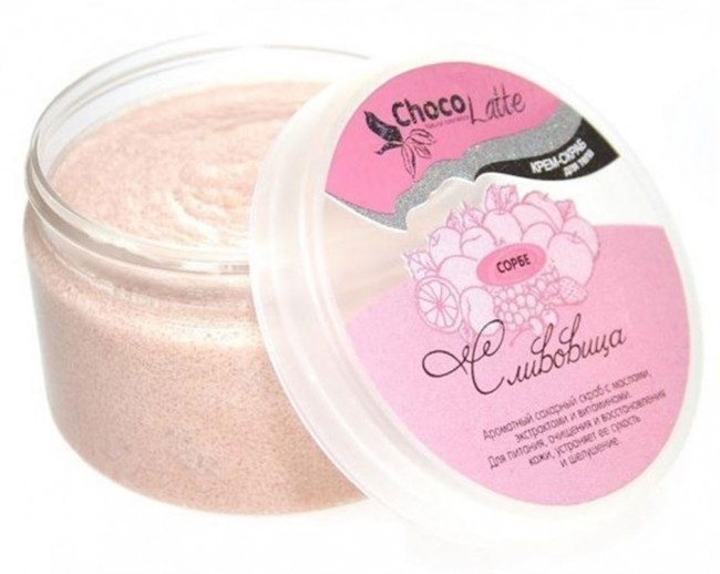 ChocoLatte Крем-скраб для тела Сорбе Сливовица с соком сливы и экстрактом гибискуса, 280 г