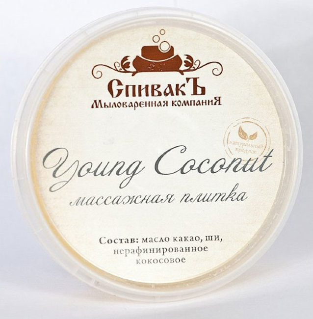 СпивакЪ Массажная плитка Young Coconut, 75 г
