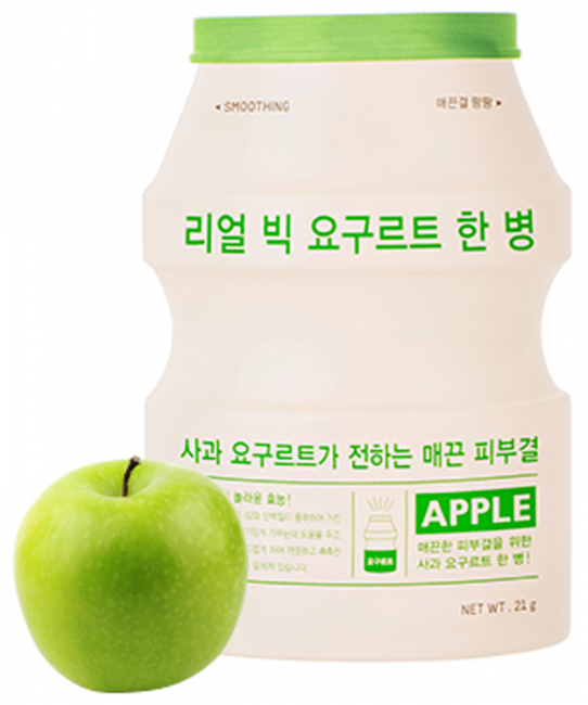 A'Pieu Real Big Yogurt One-Bottle Apple Йогуртовая маска для лица с экстрактом яблока, 21 г A'Pieu Real Big Yogurt One-Bottle Apple Йогуртовая маска для лица с экстрактом яблока, 21 г