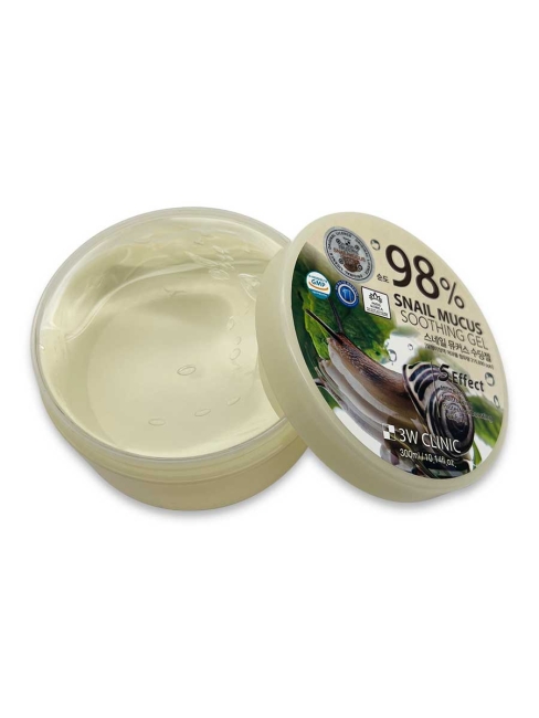 3W Clinic Увлажняющий гель для лица и тела с муцином улитки Snail Mucus Soothing Gel, 300 мл