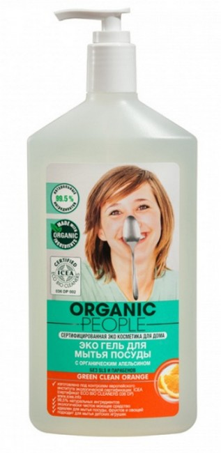 Organic People Эко-гель для мытья посуды Green clean Orange, 500 мл Organic People Эко-гель для мытья посуды Green clean Orange, 500 мл
