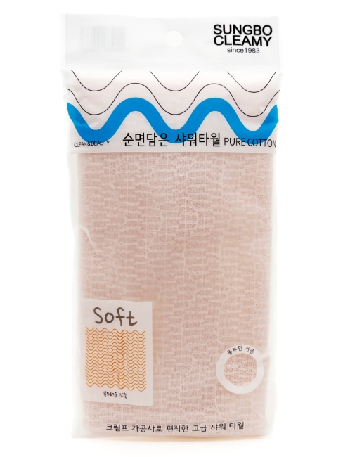 Sungbo Cleamy Мочалка для тела с хлопковыми нитями жёсткая Розовая Pure Cotton Shower Towel Pink 28х100 см, 1 шт Sungbo Cleamy Мочалка для тела с хлопковыми нитями жёсткая Розовая Pure Cotton Shower Towel Pink 28х100 см, 1 шт