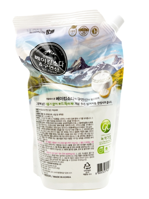 Lion Средство для мытья посуды с содой и лимонной кислотой Chamgreen Baking Soda & Citric Acid, 1200 мл