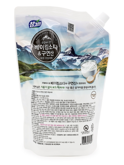 LION Средство для мытья посуды с содой и лимонной кислотой Chamgreen Baking Soda & Citric Acid, 1200 мл LION Средство для мытья посуды с содой и лимонной кислотой Chamgreen Baking Soda & Citric Acid, 1200 мл