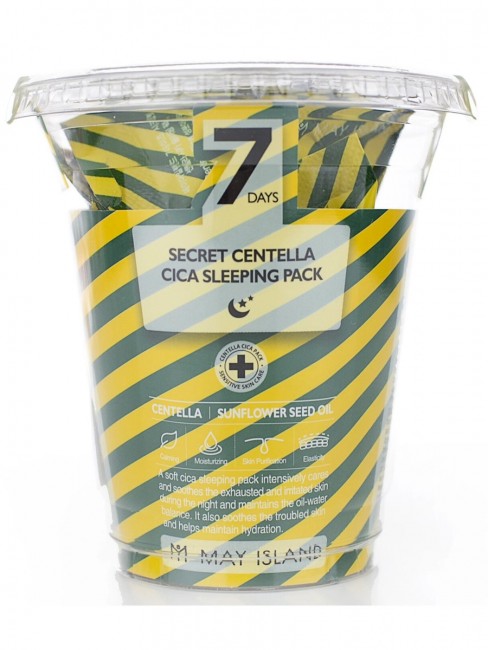 May Island Успокаивающая ночная маска с Центеллой Азиатской 7 Days Secret Centella Cica Sleeping Pack, 12*3 г May Island Успокаивающая ночная маска с Центеллой Азиатской 7 Days Secret Centella Cica Sleeping Pack, 12*3 г