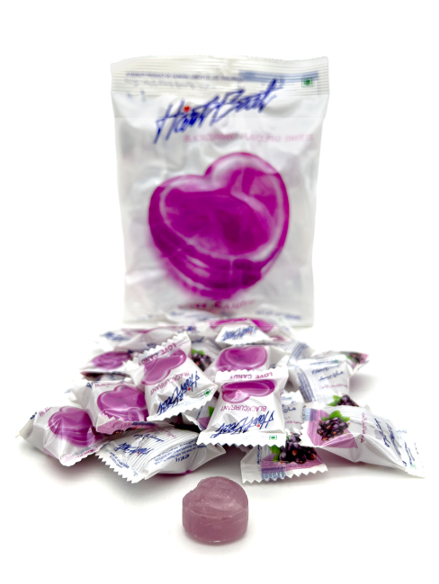Hartbeat Конфеты карамель леденцовая Черная смородина Jumbo Love Candy Blackcurrant Flavour (26 шт), 150 г