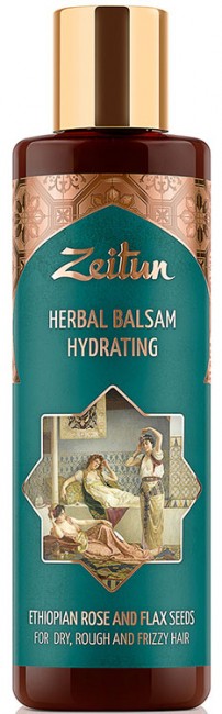 Zeitun Увлажняющий фито-бальзам для сухих, жестких и кудрявых волос, с эфиопской розой и льном, 200 мл Zeitun Увлажняющий фито-бальзам для сухих, жестких и кудрявых волос, с эфиопской розой и льном, 200 мл