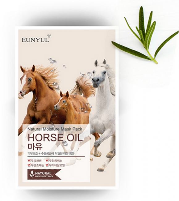 EUNYUL Natural Moisture Mask Pack Horse Oil Тканевая маска для лица с лошадиным маслом, 25 мл