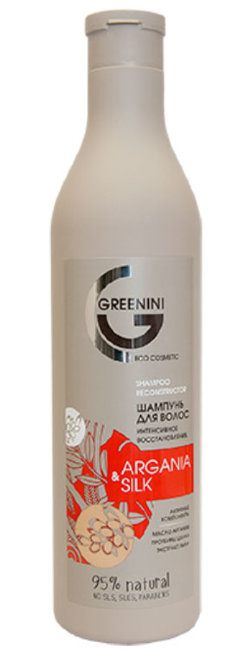 Greenini Argania & Silk Шампунь Интенсивное восстановление, 500 мл Greenini Argania & Silk Шампунь Интенсивное восстановление, 500 мл