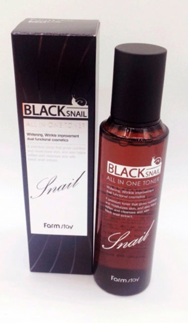 FarmStay Black Snail All In One Toner Тонер с муцином черной улитки, 150 мл FarmStay Black Snail All In One Toner Тонер с муцином черной улитки, 150 мл