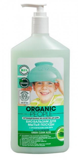 Organic People Эко-гель для мытья посуды Green clean Aloe, 500 мл