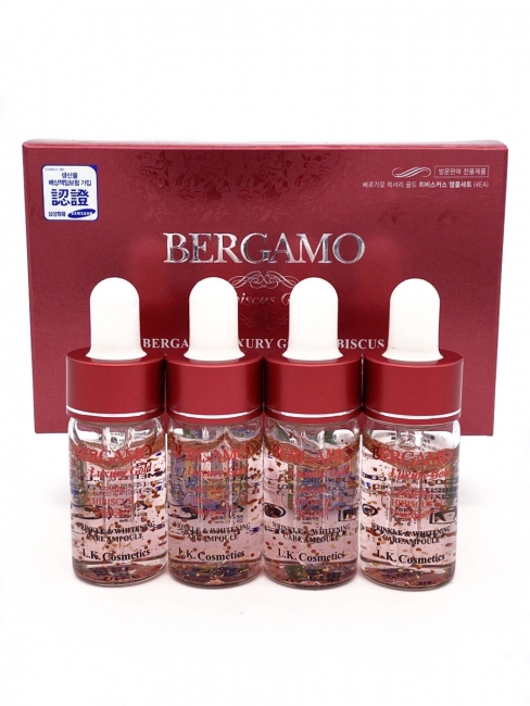 Bergamo Сыворотка для лица с экстрактом цветка гибискуса восстанавливающая Luxury Gold Hibiscus Wrinkle & Whitening Care Ampoule, 4 шт*13 мл Bergamo Сыворотка для лица с экстрактом цветка гибискуса восстанавливающая Luxury Gold Hibiscus Wrinkle & Whitening Care Ampoule, 4 шт*13 мл