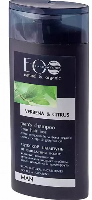 Ecolab Мужской шампунь от выпадения волос Вербена и Цитрус, 250 мл