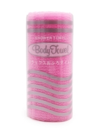 Sungbo Cleamy Мочалка для тела с плетением «Волна» в рулоне мягкая светло-розовая Roll-Wave Shower Towel Lightpink 28х95 см, 1 шт