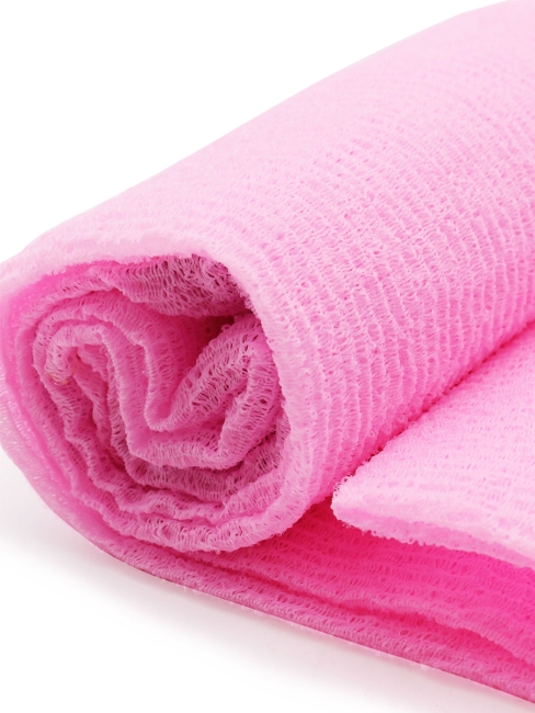 Sungbo Cleamy Мочалка для тела с плетением «Волна» в рулоне мягкая светло-розовая Roll-Wave Shower Towel Lightpink 28х95 см, 1 шт