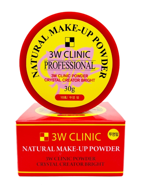 3W Clinic Пудра рассыпчатая сияющая Natural Make-up Powder Professional тон 10 Ttrasparent Pearl #10, 30 г