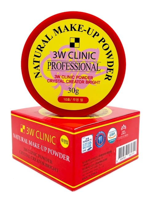 3W Clinic Пудра рассыпчатая сияющая Natural Make-up Powder Professional тон 10 Ttrasparent Pearl #10, 30 г