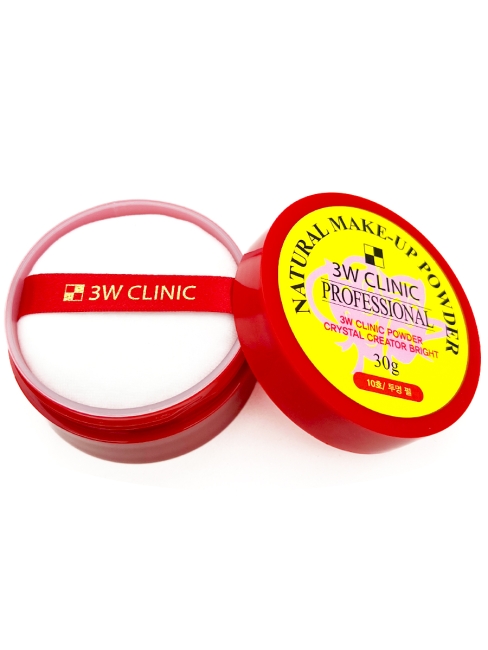 3W Clinic Пудра рассыпчатая сияющая Natural Make-up Powder Professional тон 10 Ttrasparent Pearl #10, 30 г