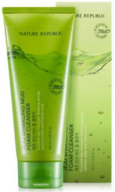 NATURE REPUBLIC Jeju Sparkling Mud Foam Cleanser Пенка для умывания, 150 мл NATURE REPUBLIC Jeju Sparkling Mud Foam Cleanser Пенка для умывания, 150 мл
