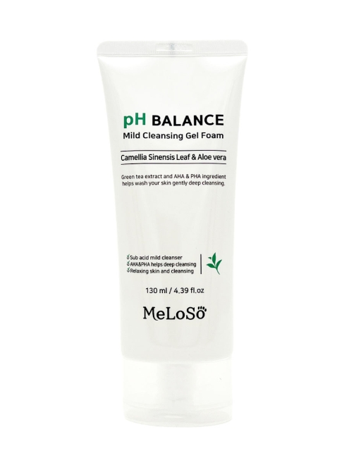 Meloso Пенка для умывания смягчающая с Камелией и Алоэ Вера pH Balance Mild Cleansing Gel Foam, 130 мл