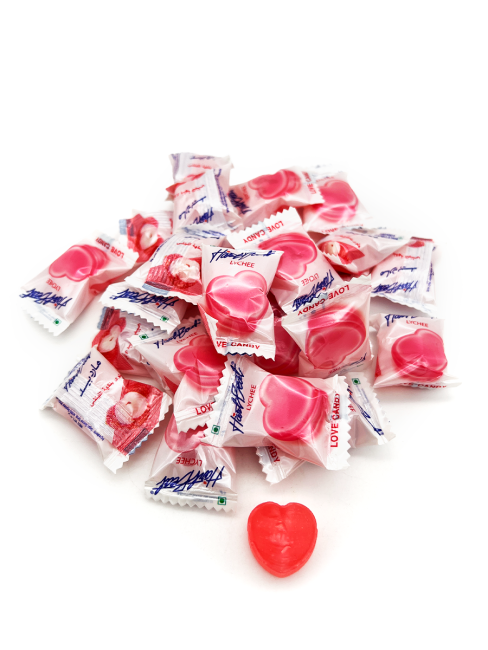 Hartbeat Конфеты карамель леденцовая со вкусом личи Jumbo Love Candy Lychee Flavour (26 шт), 150 г