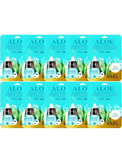 Ekel Комплект тканевых масок с экстрактом алоэ Aloe Ultra Hydrating Essence Mask, 10*25 мл Ekel Комплект тканевых масок с экстрактом алоэ Aloe Ultra Hydrating Essence Mask, 10*25 мл