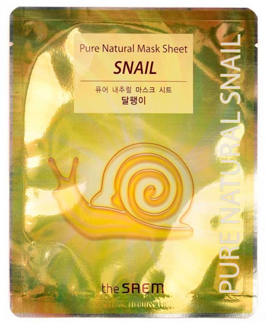 The Saem Pure Natural Mask Sheet Snail Маска тканевая с муцином улитки, 20 мл