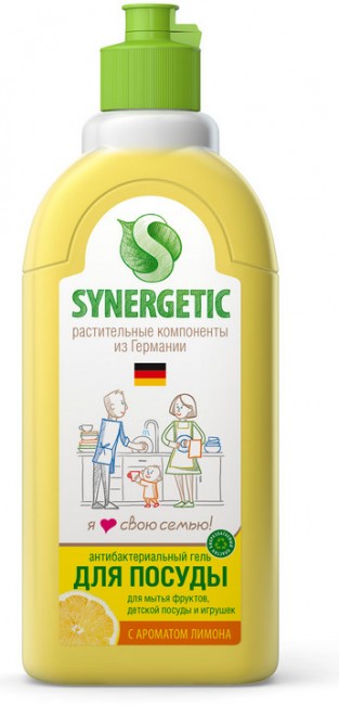 Synergetic Биоразлагаемое концентрированное средство для мытья посуды Лимон, 500 мл