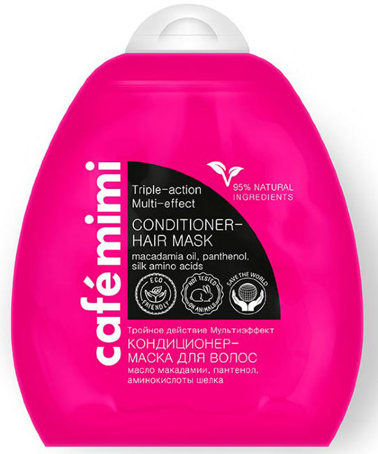 Кафе красоты Le Cafe Mimi Маска для волос тройного действия Мультиэффект, 250 мл Кафе красоты Le Cafe Mimi Маска для волос тройного действия Мультиэффект, 250 мл