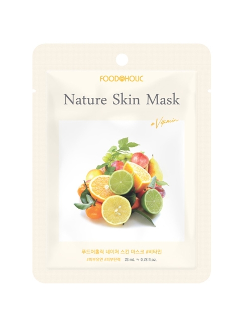 FoodaHolic Маска для лица тканевая с Витаминами Nature Skin Mask Vitamin, 25 г