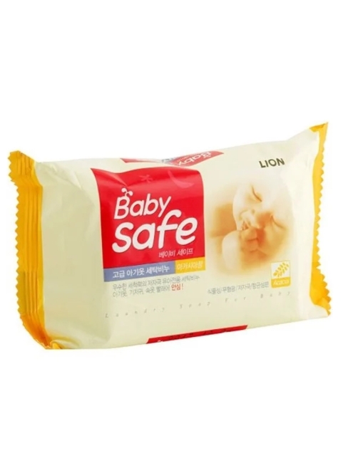 LION Мыло хозяйственное для стирки детских вещей с ароматом акации Baby Safe, 190 г