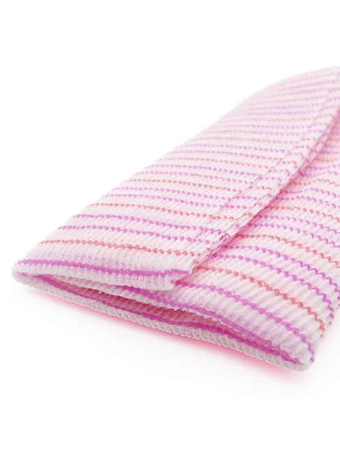 Sungbo Cleamy Мочалка для тела с плетением «Волна» полосатая мягкая Розовая Fresh Shower Towel 28х100 см, 1 шт