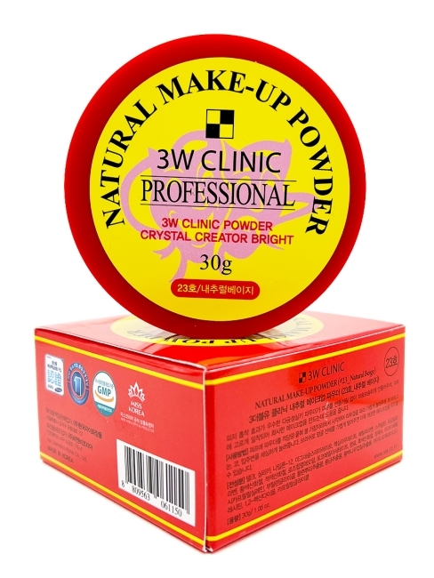 3W Clinic Пудра рассыпчатая Natural Make-up Powder Professional тон 23 Natural Beige, 30 г