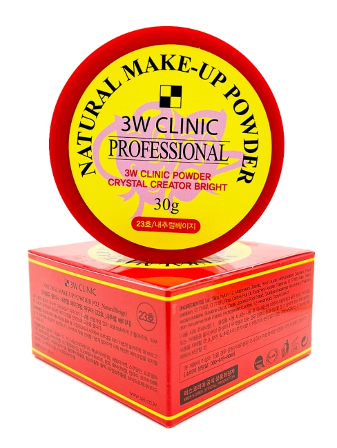 3W Clinic Пудра рассыпчатая Natural Make-up Powder Professional тон 23 Natural Beige, 30 г