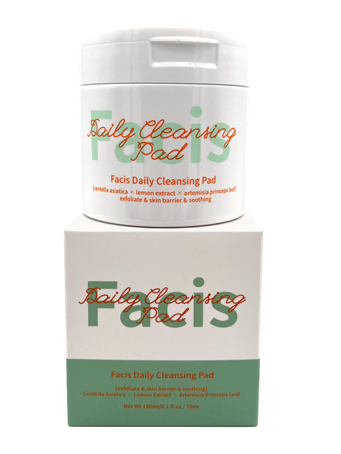 Jigott Пэды для лица с экстрактом лимона и центеллы Facis Daily Cleansing Pad (70 шт), 180 мл