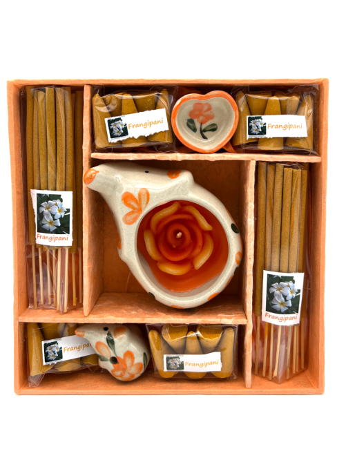 EcoBioLife Арома-набор Цветок Франжипани из 9 предметов оранжевый Frangipani Aroma Set Orange
