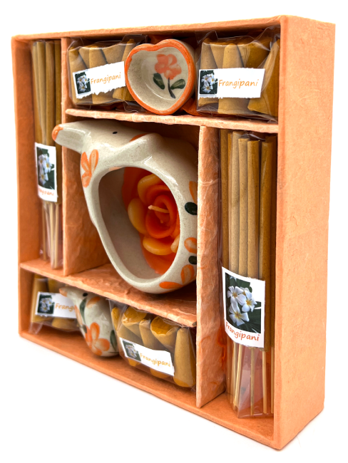 EcoBioLife Арома-набор Цветок Франжипани из 9 предметов оранжевый Frangipani Aroma Set Orange