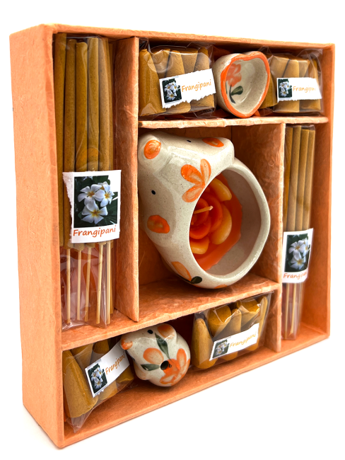EcoBioLife Арома-набор Цветок Франжипани из 9 предметов оранжевый Frangipani Aroma Set Orange