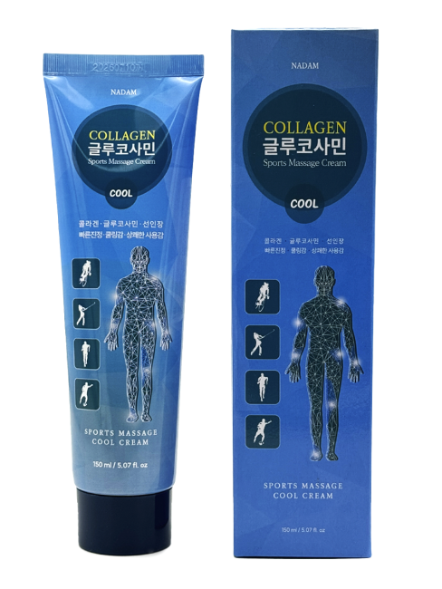 Nadam Крем для спортивного массажа расслабляющий с глюкозамином и коллагеном Cream Cool Sports Massage Collagen Glucosamine, 150 мл