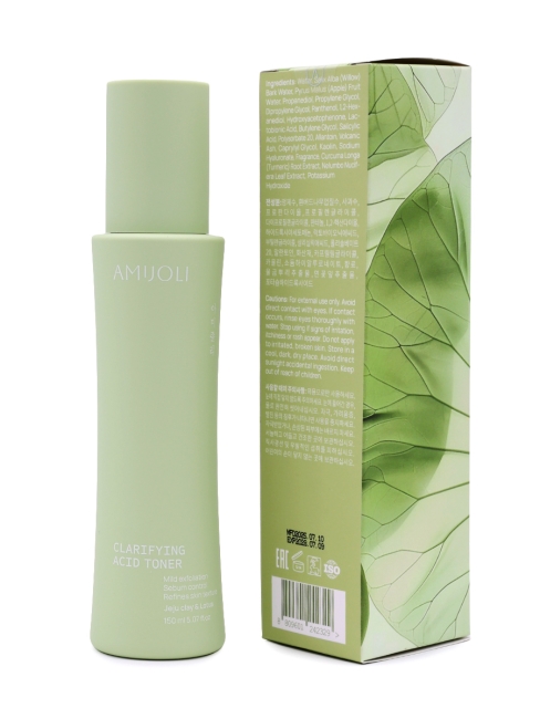 AMIJOLI Очищающий тонер с кислотами, глиной и экстрактом лотоса Clarifying Аcid Toner JeJu Сlay & Lotus, 150 мл
