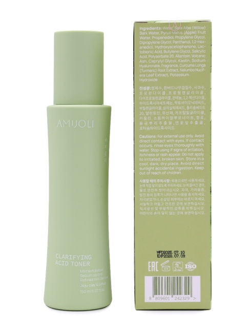 AMIJOLI Очищающий тонер с кислотами, глиной и экстрактом лотоса Clarifying Аcid Toner JeJu Сlay & Lotus, 150 мл