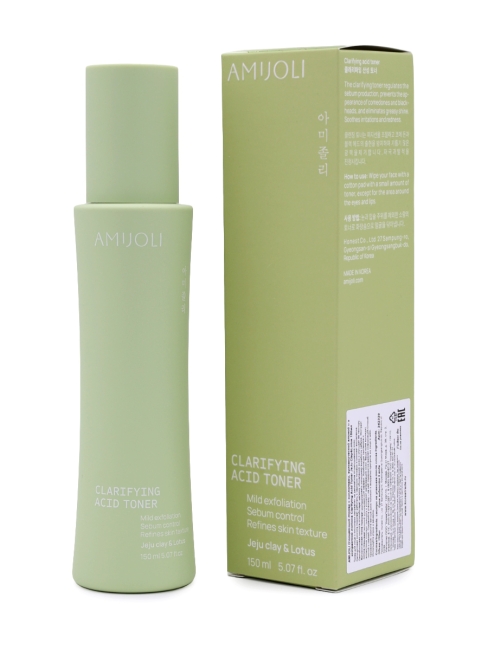 AMIJOLI Очищающий тонер с кислотами, глиной и экстрактом лотоса Clarifying Аcid Toner JeJu Сlay & Lotus, 150 мл