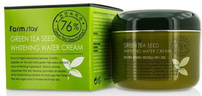FarmStay Green Tea Seed Whitening Water Cream Увлажняющий осветляющий крем с семенами зеленого чая, 100 г