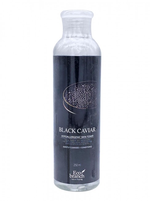 Eco branch Тонер для лица с экстрактом черной икры Nature Flowing Black Caviar Toner, 250 мл Eco branch Тонер для лица с экстрактом черной икры Nature Flowing Black Caviar Toner, 250 мл