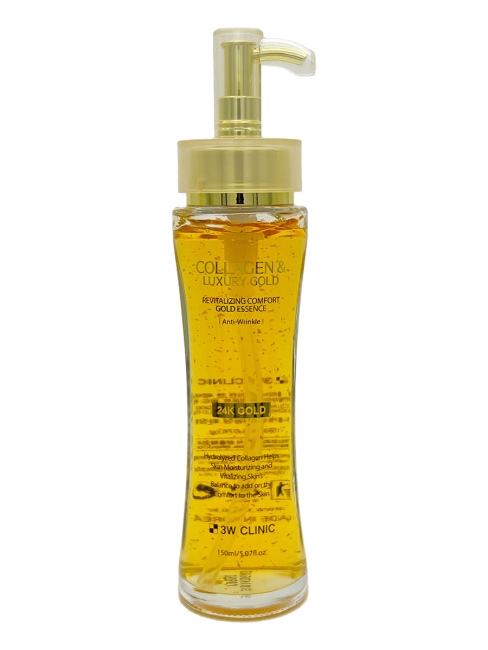3W Clinic Эссенция для лица с Золотом и коллагеном Collagen & Luxury Gold Revitalizing Comfort Gold Essence, 150 мл