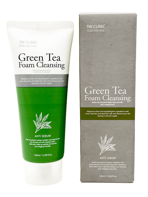 3W Clinic Пенка для умывания Зеленый чай Green Tea Foam Cleansing, 100 мл 3W Clinic Пенка для умывания Зеленый чай Green Tea Foam Cleansing, 100 мл