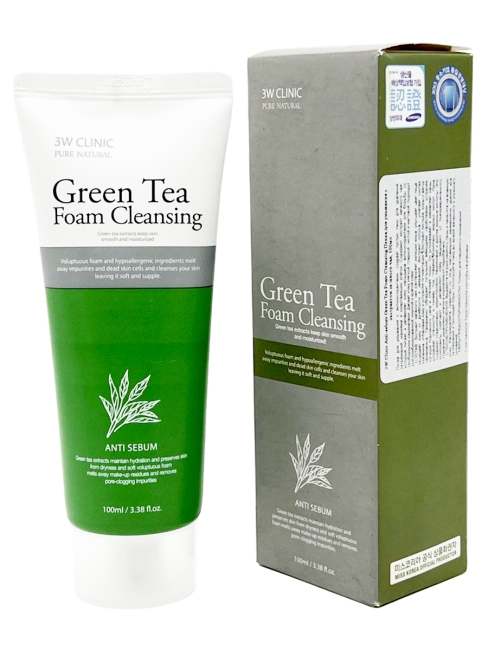 3W Clinic Пенка для умывания Зеленый чай Green Tea Foam Cleansing, 100 мл 3W Clinic Пенка для умывания Зеленый чай Green Tea Foam Cleansing, 100 мл