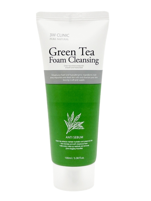 3W Clinic Пенка для умывания Зеленый чай Green Tea Foam Cleansing, 100 мл 3W Clinic Пенка для умывания Зеленый чай Green Tea Foam Cleansing, 100 мл