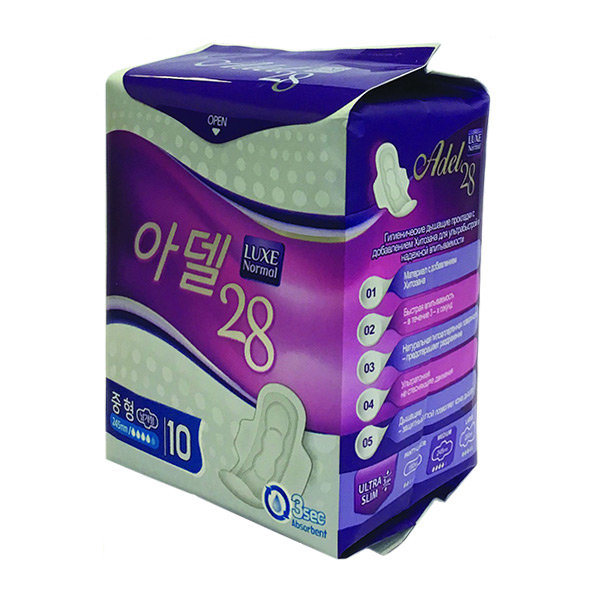 Adel 28 Normal Women's Sanitary Napkins Medium Женские гигиенически прокладки, 10 шт Adel 28 Normal Women's Sanitary Napkins Medium Женские гигиенически прокладки, 10 шт